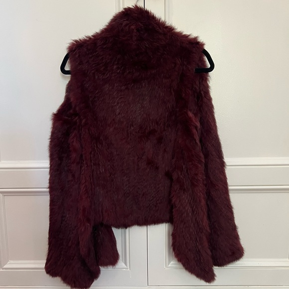 Burgundy Rabbit Fur Vest - Picture 3 of 8